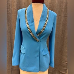 River Island Electric Blue Blazer with Rhinestone Detail. Size 0 Petite